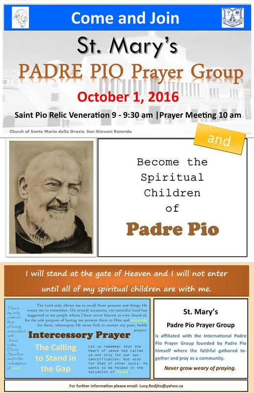 St. Mary's Padre Pio Prayer Group - The Inauguration October 2016 - Fr. Pierre Leblond, O.P.